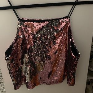 Color Changing Sequin Crop Top
